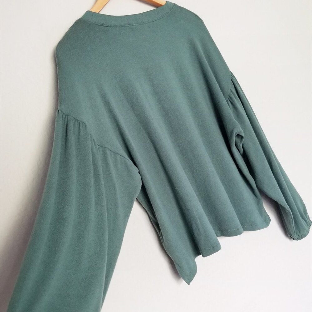 Madewell Dreamiest Knit Long-Sleeve Tee Size M Simply Sage Green Balloon Slv $68 - Picture 12 of 15
